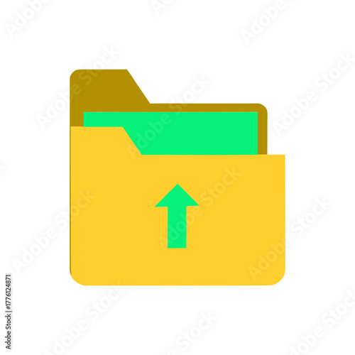 Organizing digital files with a clean folder upload icon