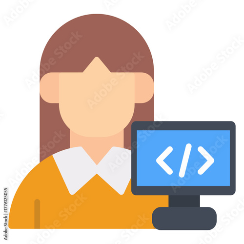 Female Developer Avatar Icon