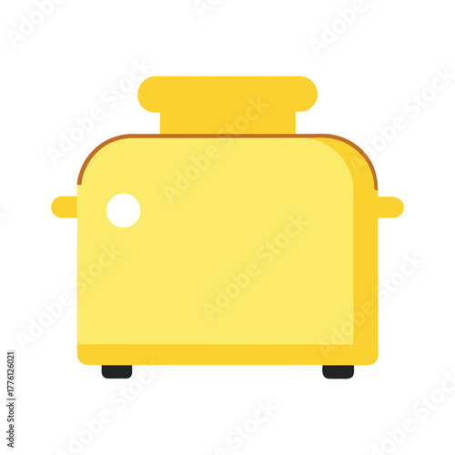 Bright yellow toaster ready for breakfast prep