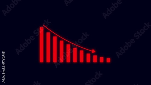 Business graph. loss graph direction. damage business graph. down business graph icon. business or finance concept icon animation.