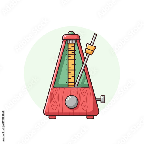 Vintage metronome with pendulum for musical practice and timing  