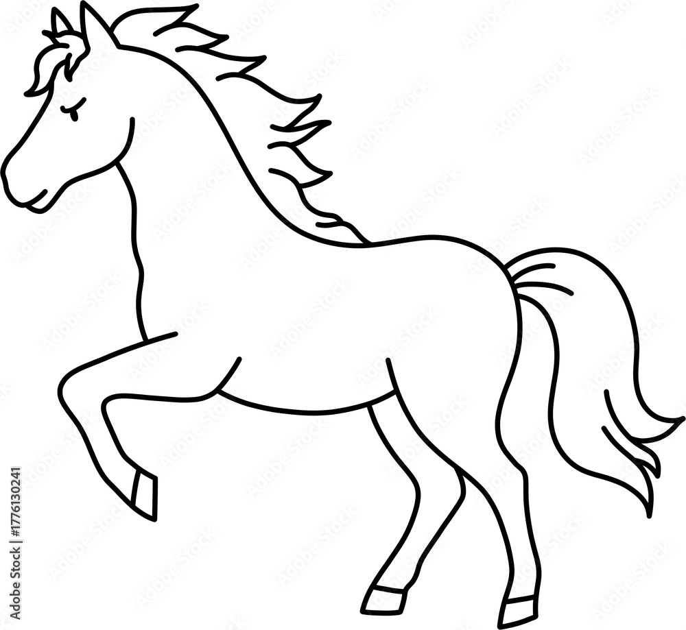 Obraz premium 붉은말 3 흑백