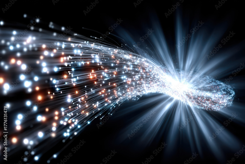 Obraz premium Visual representation of energy flow and light dynamics in a cosmic setting