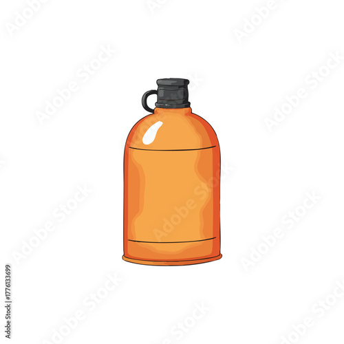 Watercolor Thermos Illustration, Camping Equipment Clipart