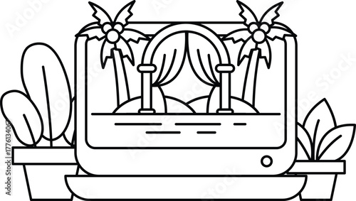 The television is turned off and the screen is blank