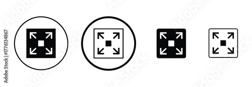 Versatile Expand Icon for User Interface and Zoom Functions Ideal for Illustrating Expandable Content and Enlarging Options in Designs