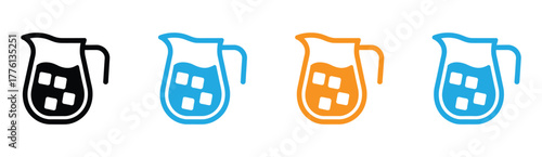 Vibrant pitchers brimming with cool beverages and ice offer a refreshing visual for summer parties, drinks, and lifestyle content.