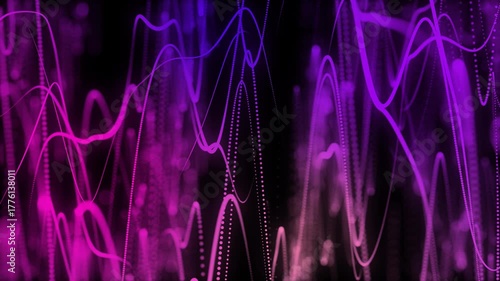Seamless Looping Neon Audio Wave Animation

