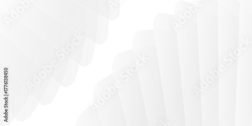 3D white geometric abstract background overlap layer on bright space with rounded triangles effect decoration. Graphic design element modern style concept for banner, flyer, card, cover, or brochure