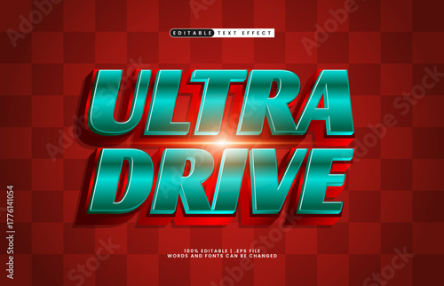 ultra drive editable speed race text effect for sports title