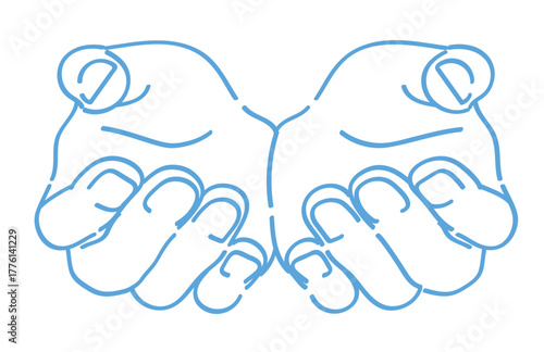 手のジェスチャーのイラスト。パー。ベクターイラスト素材。