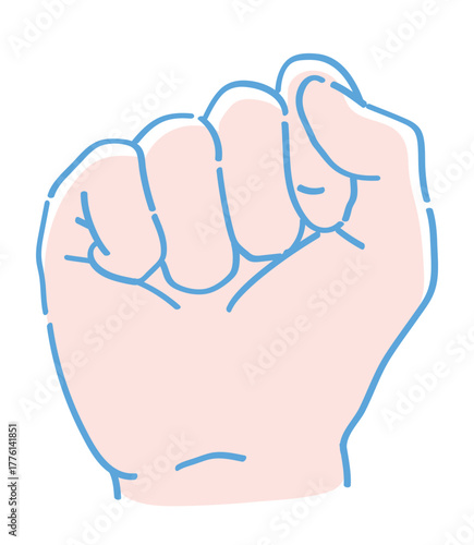 手のジェスチャーのイラスト。グー。ベクターイラスト素材。
