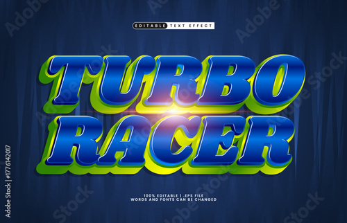 turbo racer editable speed race text effect for sports title