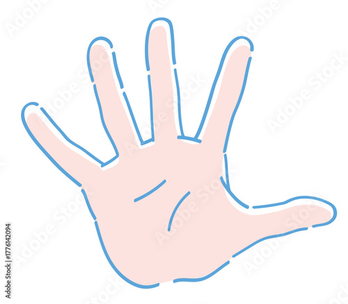 手のジェスチャーのイラスト。パー。ベクターイラスト素材。