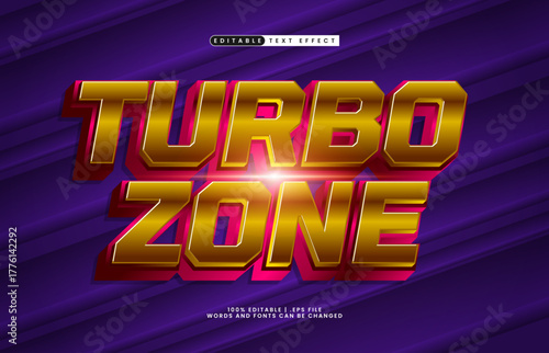 turbo zone editable speed race text effect for sports title
