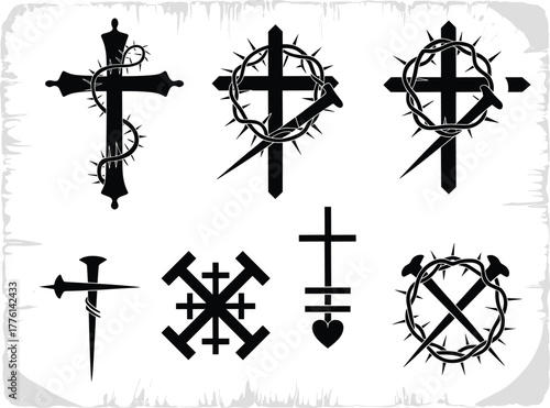 Jesus Cross Vector Illustration Christian Faith Design, Religious Jesus Cross Vector Art for Church and Worship, Christian Jesus Cross Symbol Vector for Faith and Hope, Holy Jesus Cross Vector Design 