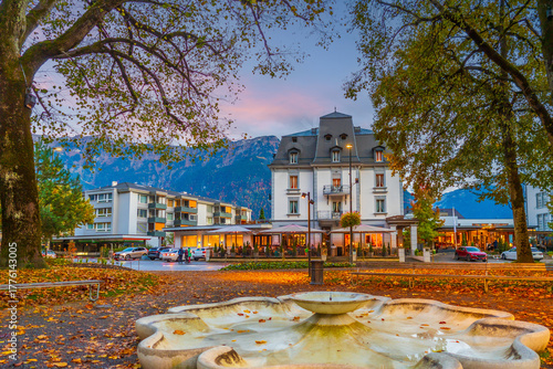Fotografie Interlaken city skyline, cityscape of Switzerland