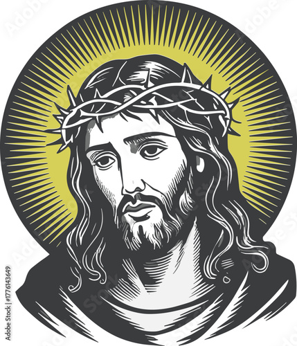 Jesus Vector Illustration | Christian Religious Art and Faith Symbol