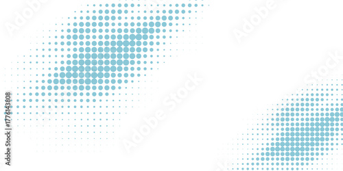 Abstract white background with two diagonal light blue halftone dot patterns creating a modern and clean design.
