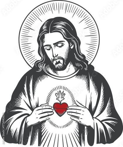 Jesus Vector Illustration | Christian Religious Art and Faith Symbol