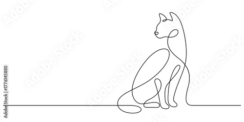 cat portrait continuous line drawing minimalism