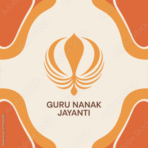 Guru Nanak Jayanti Celebration with Khanda Symbol