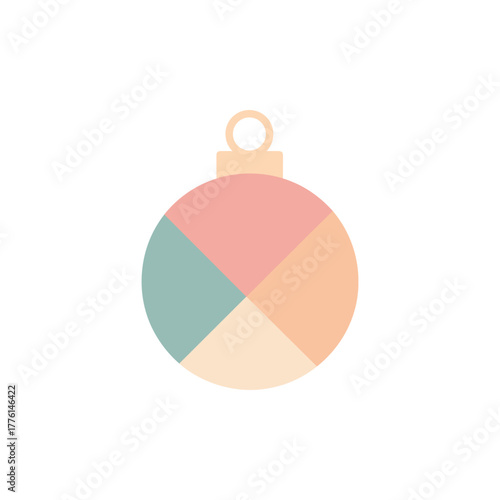 Minimalist pastel Christmas ornament vector illustration