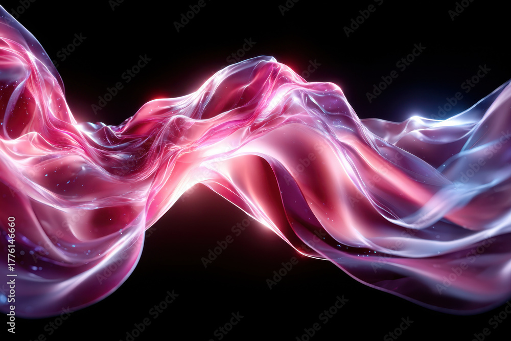 Naklejka premium Colorful abstract waves create dynamic movement and energy in digital art