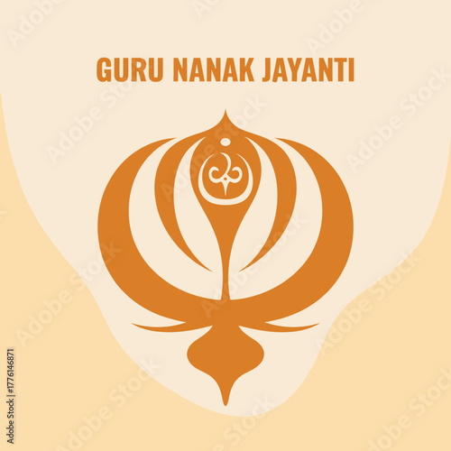 Guru Nanak Jayanti Celebration with Khanda Symbol