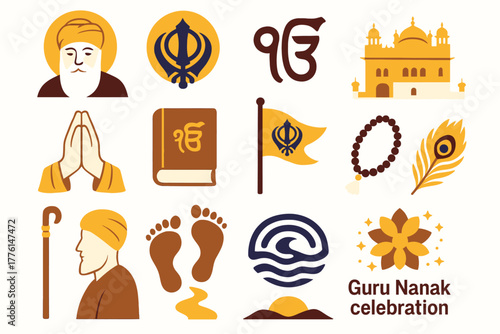 Guru Nanak Jayanti Sikh Symbols Icons Guru Flag