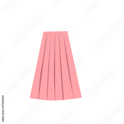 Long skirt illustration. Women's clothing illustration. Long skirt flat design