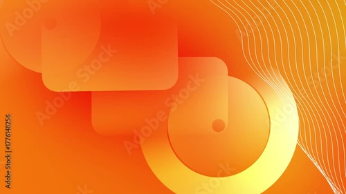 Abstract orange and yellow gradient motion background with line. Light organic leaks effect background. Metaverse Abstract Seamless wave abstract lines stream 4K background loop