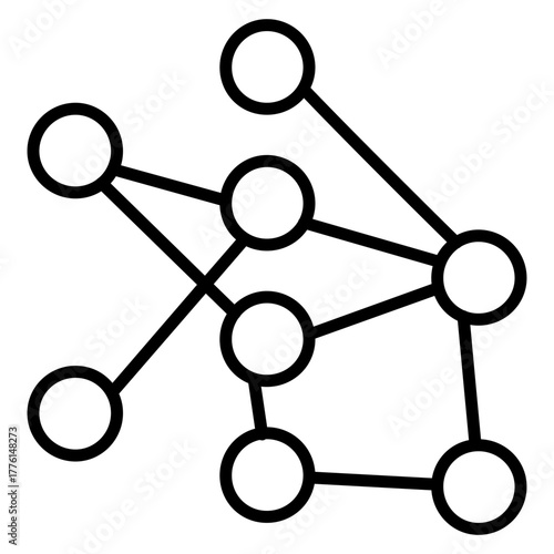 Neural Network Interconnected Node and Graph Illustration