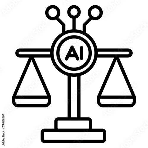 AI Ethics and Justice Balance Illustration