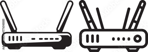 Wi-Fi Router Device Icon Set