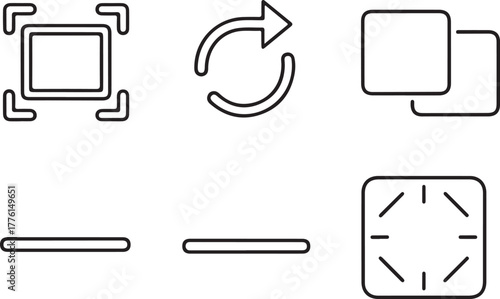 Editing and UI Control Outline Icon Set, Resize, Rotate, Duplicate, and Minimize Vector