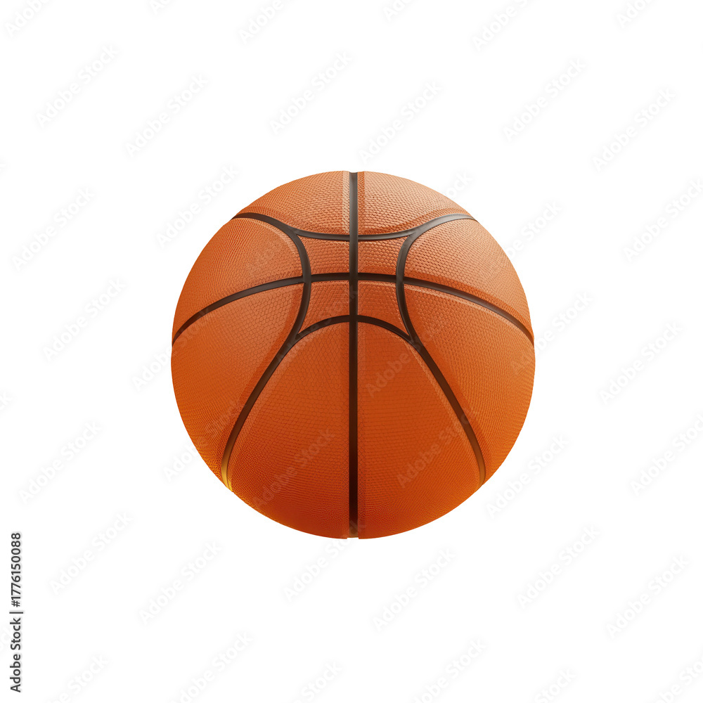Fototapeta premium Minimalist Orange Basketball on Solid Background