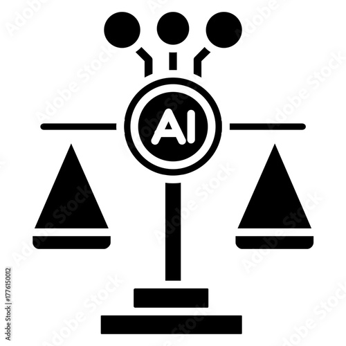 AI Ethics and Justice Balance Illustration