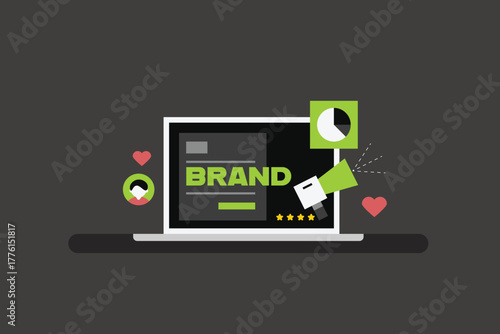 Building a business brand online to stand out from competitors through strong brand identity creation for products and services.