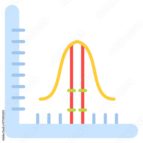 Bell Curve Statistical Data Graph