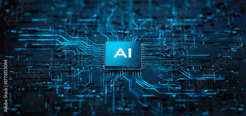 Artificial Intelligence AI Processor on Circuit Board