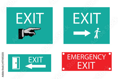 Exit icon set. vector illustrations