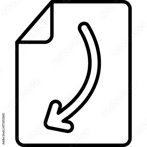 Arrow Curve Down Document Icon