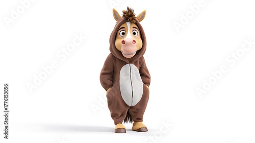3d illustration of a cartoon horse character