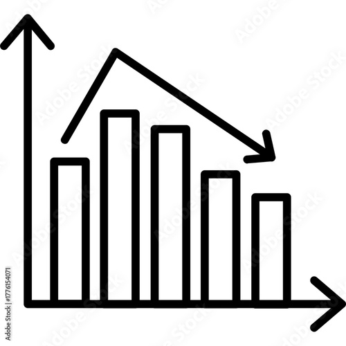 Decreasing Bar Graph with Arrow