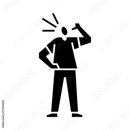 proud gesture glyph icon. confident gesture illustration.