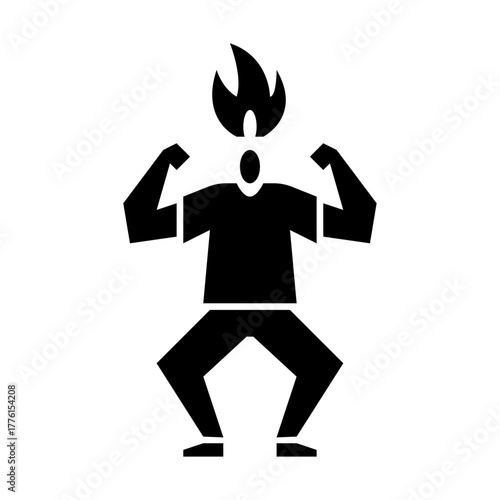 frustration gesture glyph icon. angry gesture illustration.