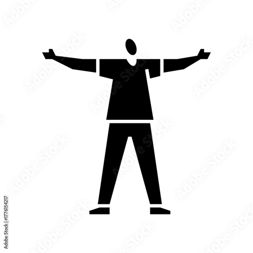 freedom gesture glyph icon. Feel free illustration.
