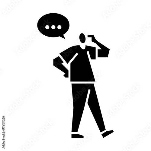 doubt gesture glyph icon. uncertain gesture illustration.