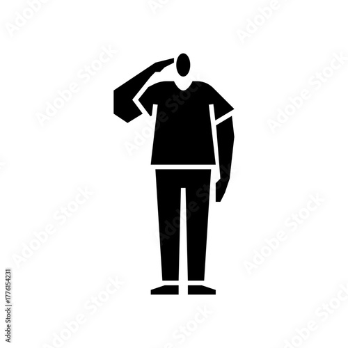 salute respect glyph icon. respect gesture illustration.